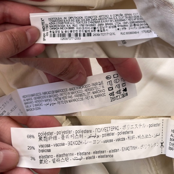 NWT Zara Oyster White Crepe Tuxedo Trouser Pant XL - Picture 5 of 12